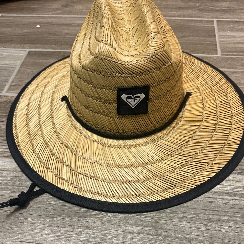 Roxy Tan Straw Hat with Black Band